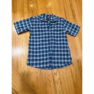 Dickies Mens Relaxed Fit Plaid Button Up‎ Short Sleeve Shirt